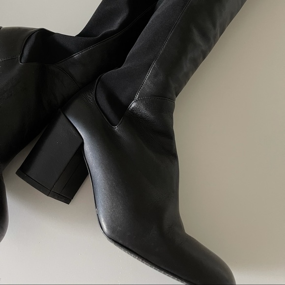 Stuart Weitzman leather boots with heel - Picture 1 of 4